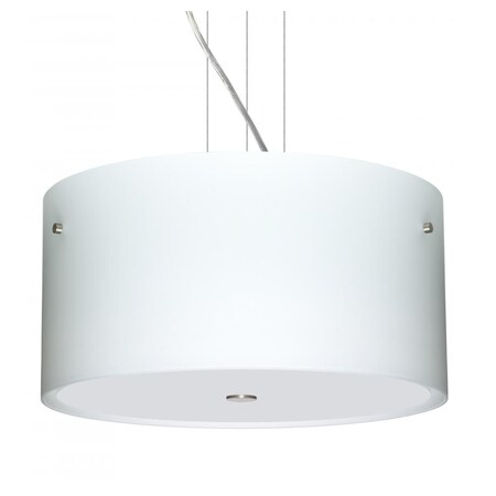 Besa Lighting Besa Pendant Tamburo 16 Satin Nickel Opal Matte 3x100W Medium Base 1KV-400807-SN